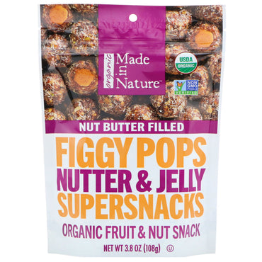Fabriqué dans la nature, Figgy Pops, Supersnacks, Nutter &amp; Jelly, 3,8 oz (108 g)