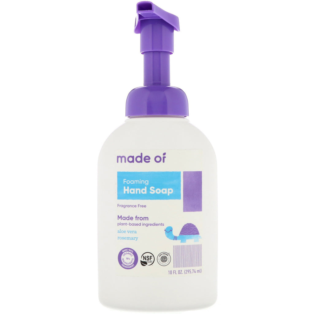 MADE OF, Foaming Hand Soap, Fragrance Free, 10 fl oz (295.74 ml)