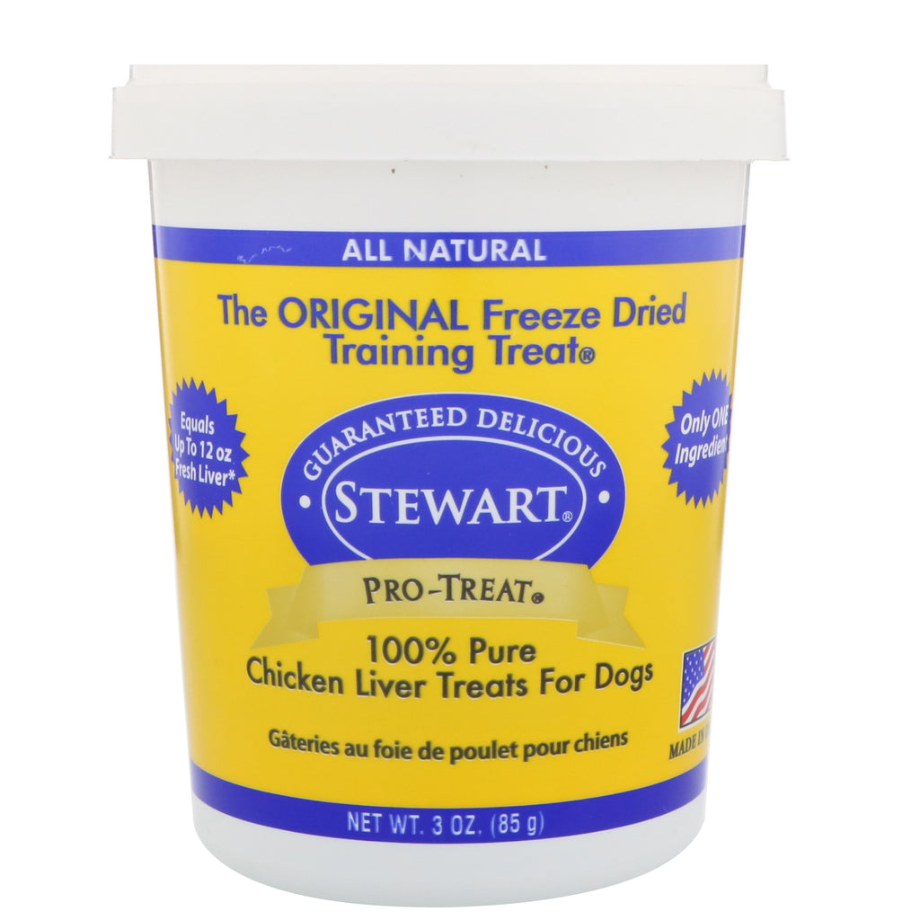 Stewart, Pro-Treat, Dulciuri liofilizate, pentru câini, ficat de pui, 3 oz (85 g)