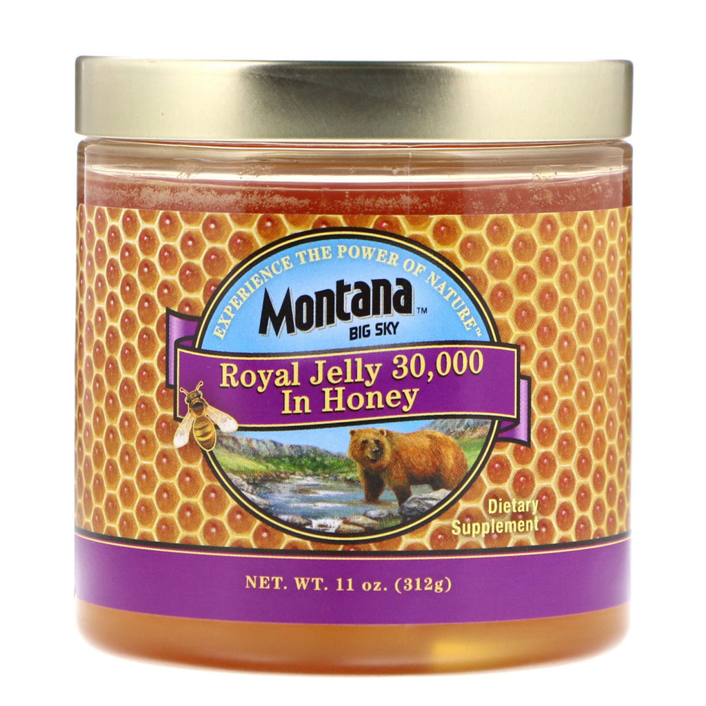Montana Big Sky , غذاء ملكات النحل 30.000 في العسل، 11 أونصة (312 جم)