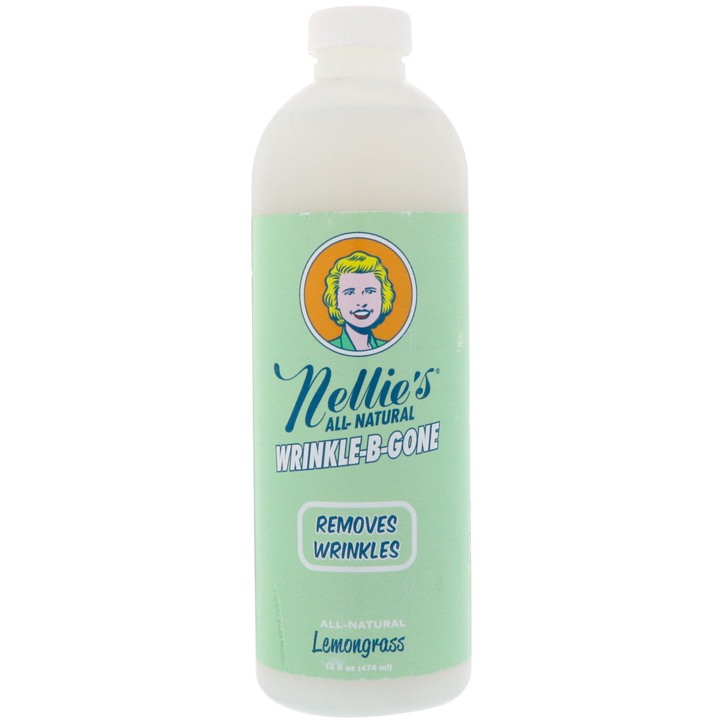Nellie's All-Natural, Wrinkle-B-Gone, Removes Wrinkles, Lemongrass, 16 fl oz (474 ml)