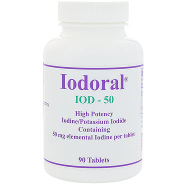 Optimox Corporation, Iodoral, 50 mg, 90 tabletter