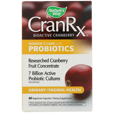 Nature's Way, CranRx, Soins pour femmes avec probiotiques, 60 capsules végétariennes