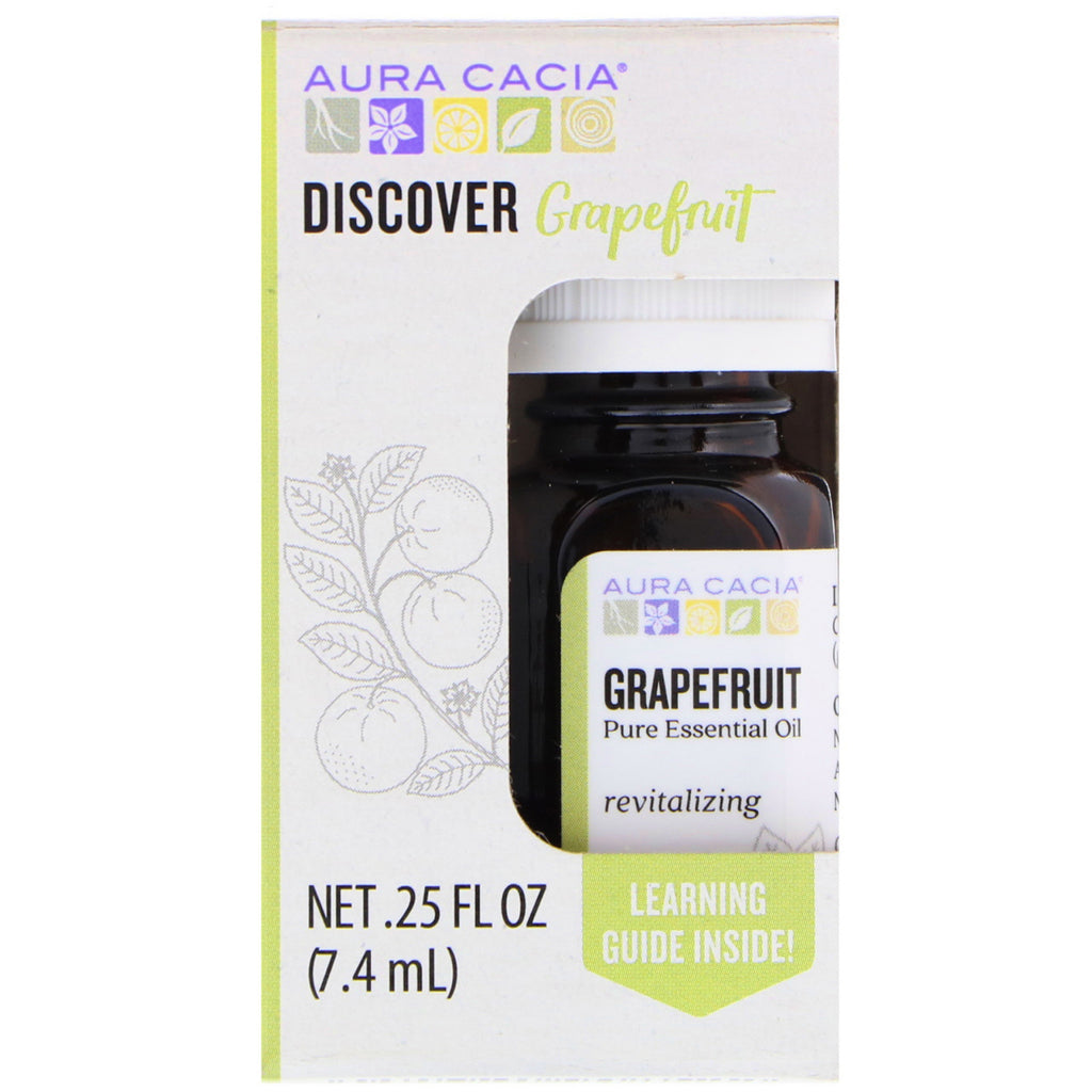 Aura Cacia, Discover Grapefruit, Pure Essential Oil, .25 fl oz (7.4 ml)