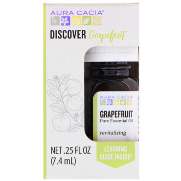 Aura Cacia, Entdecken Sie Grapefruit, reines ätherisches Öl, 0,25 fl oz (7,4 ml)