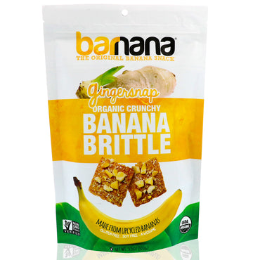 Barnana, Banana Crocante Frágil, Gengibre, 100 g (3,5 oz)