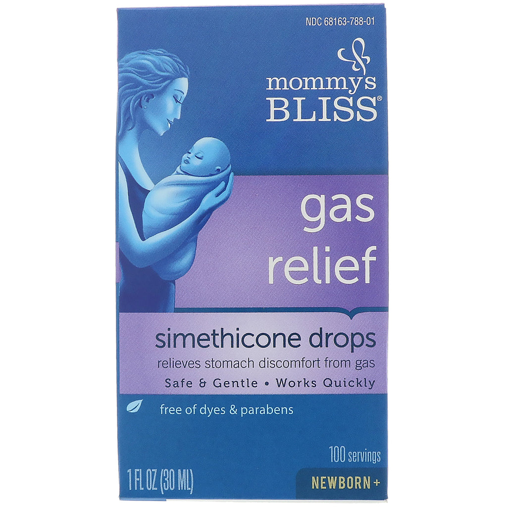 Mommy's Bliss, Gas Relief, Simetikondråper, Newborn+, 1 fl oz (30 ml)