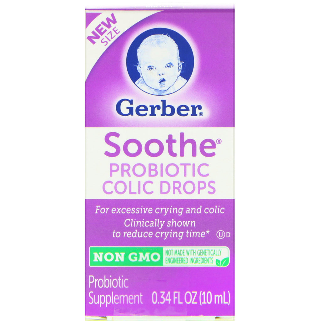 Gerber, Apaiser, Gouttes probiotiques contre les coliques, 0,34 fl oz (10 ml)