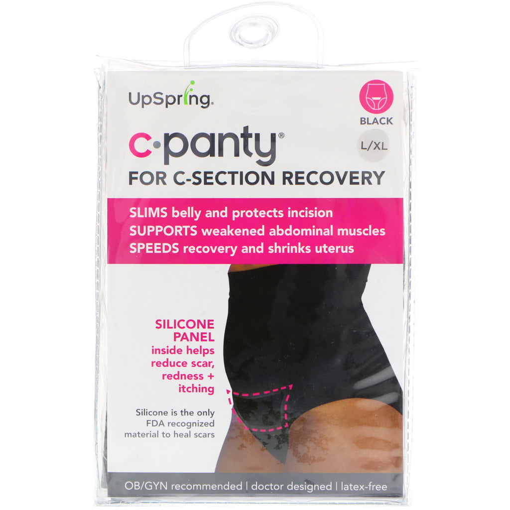 UpSpring C-Panty pour récupération par césarienne Noir Taille L/XL
