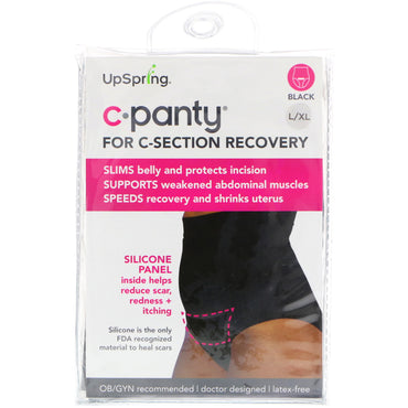 Upspring c-panty para recuperación de cesárea negro talla l/xl