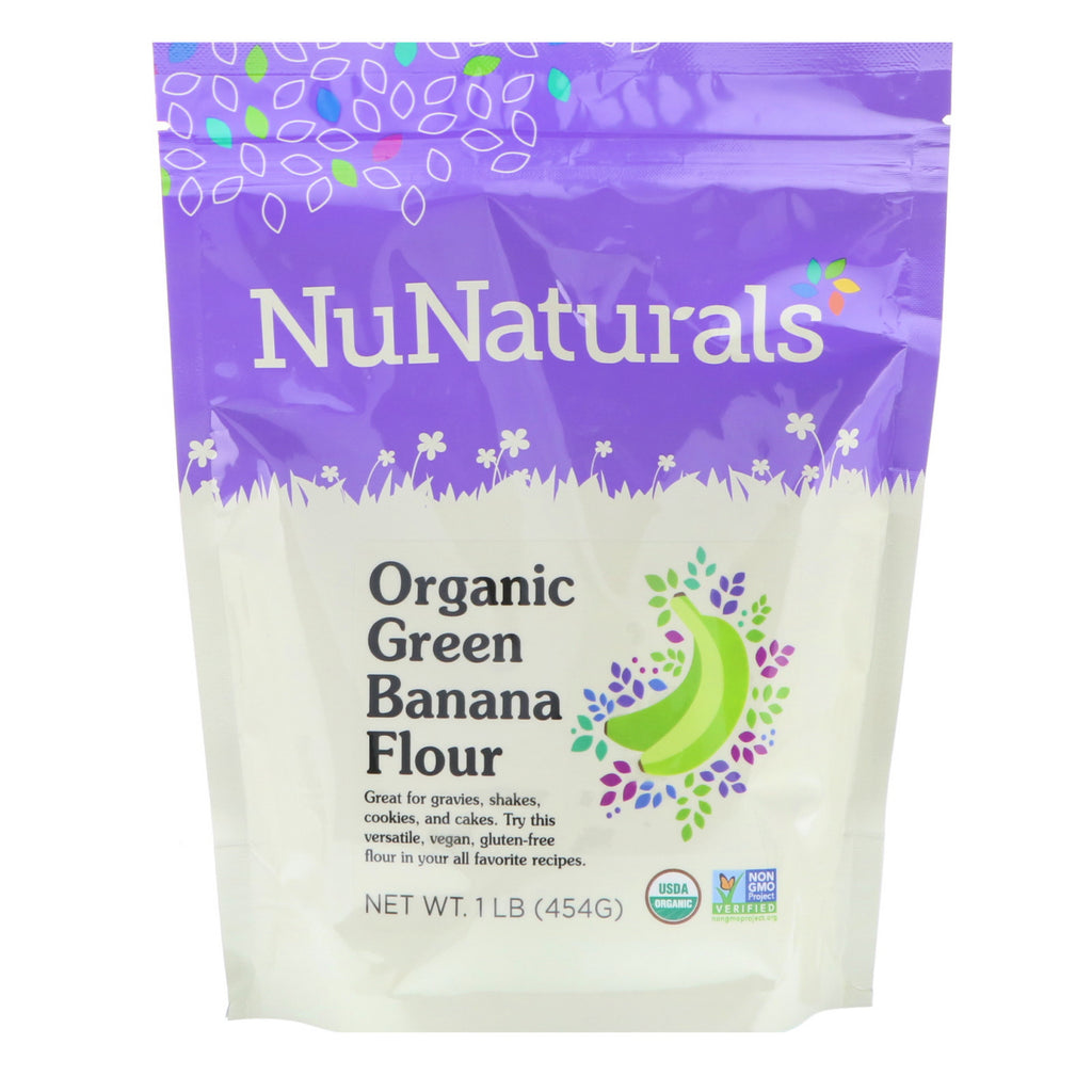 NuNaturals, แป้งกล้วยเขียว, 1 ปอนด์ (454 กรัม)