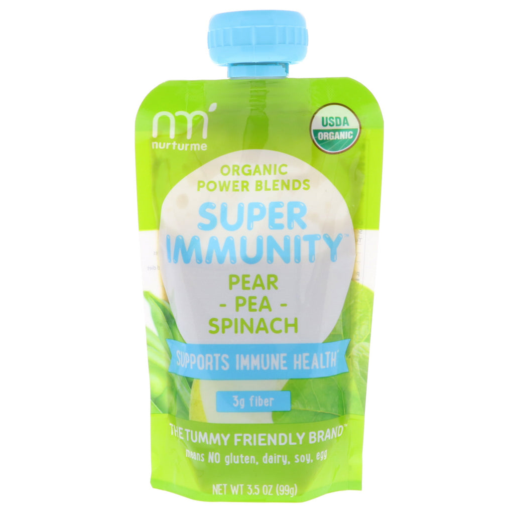 NurturMe Power Blends Super Immunity Pear Pea Spinach 3.5 ออนซ์ (99 กรัม)