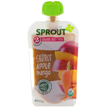 Sprout Baby Food Stage 2 Gulrot Eple Mango 4 oz (113 g)