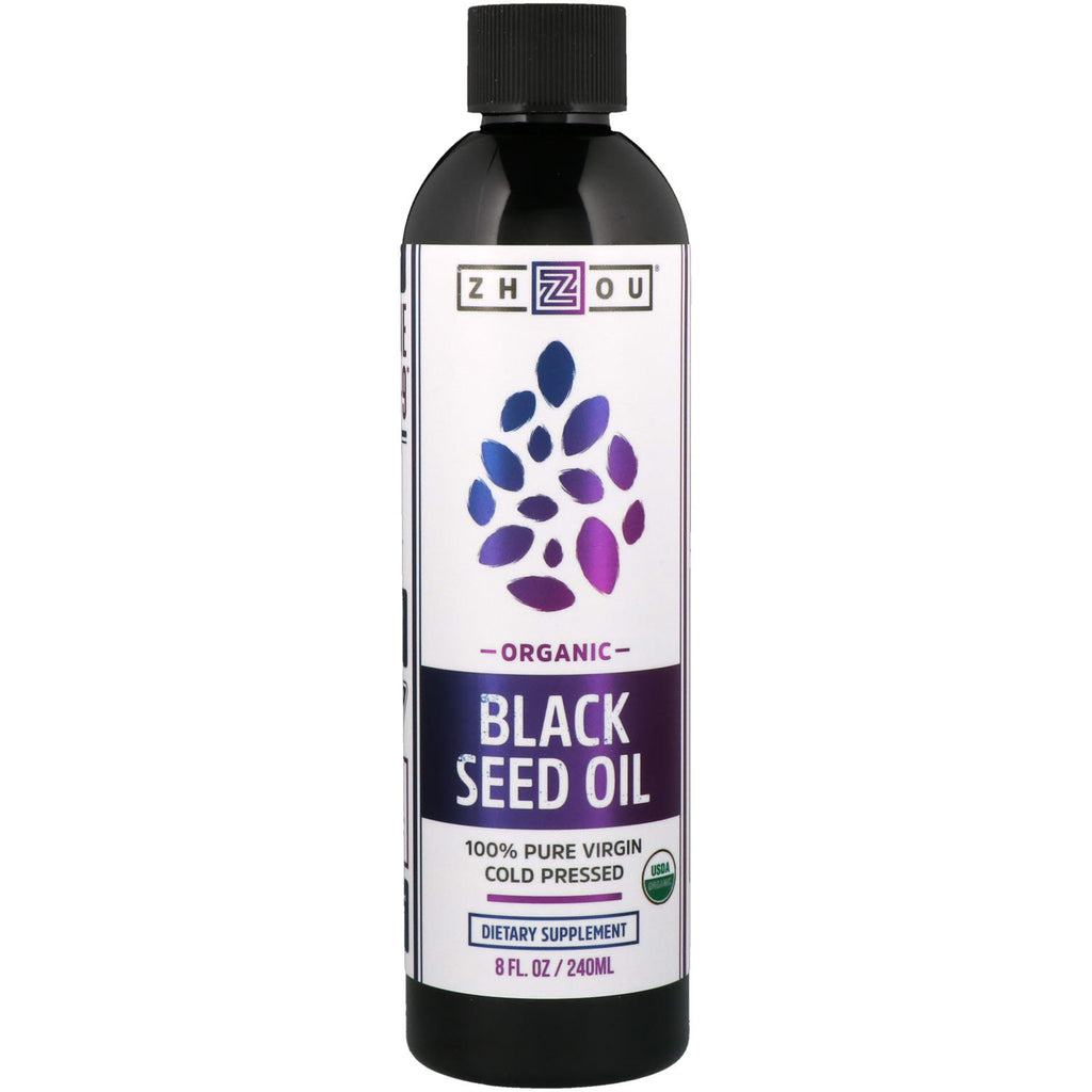 Zhou Nutrition, Aceite de semilla negra virgen 100 % puro, prensado en frío, 8 fl oz (240 ml)