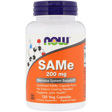Now Foods, SAMe, 200 mg, 120 cápsulas vegetales