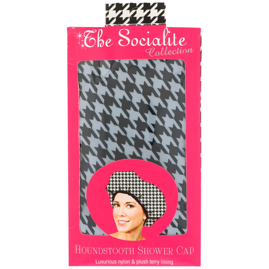Betty Dain Creations, LLC, The Socialite Collection, Houndstooth Shower Cap, 1 Shower Cap