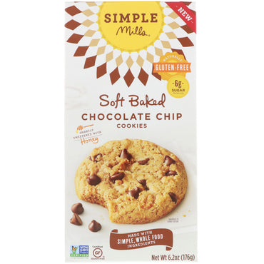 Simple Mills, naturellement sans gluten, biscuits moelleux, pépites de chocolat, 6,2 oz (176 g)