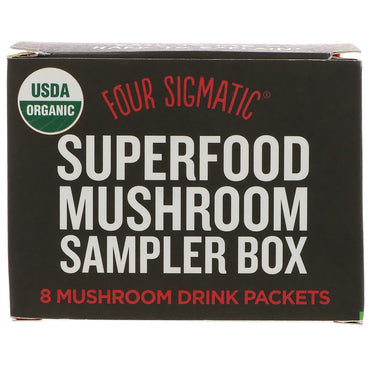 Sigmatic スーパーフード マッシュルーム サンプラー ボックス 4 個、マッシュルーム ドリンク パケット 8 個