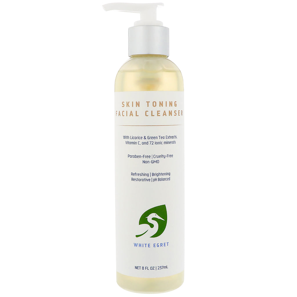 White Egret Personal Care, detergente viso tonificante per la pelle, 8 fl oz (237 ml)