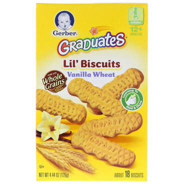 Gerber Graduates Lil' Biscuits Vanille Blé Enfant 12+ mois Environ 18 Biscuits 4,44 oz (126 g)