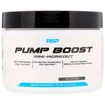 RSP Nutrition, Pump Boost قبل التمرين، بدون نكهة، 4.8 أونصة (138 جم)
