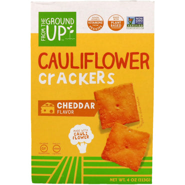 From The Ground Up, Galletas de coliflor, sabor a queso cheddar, 4 oz (113 g)