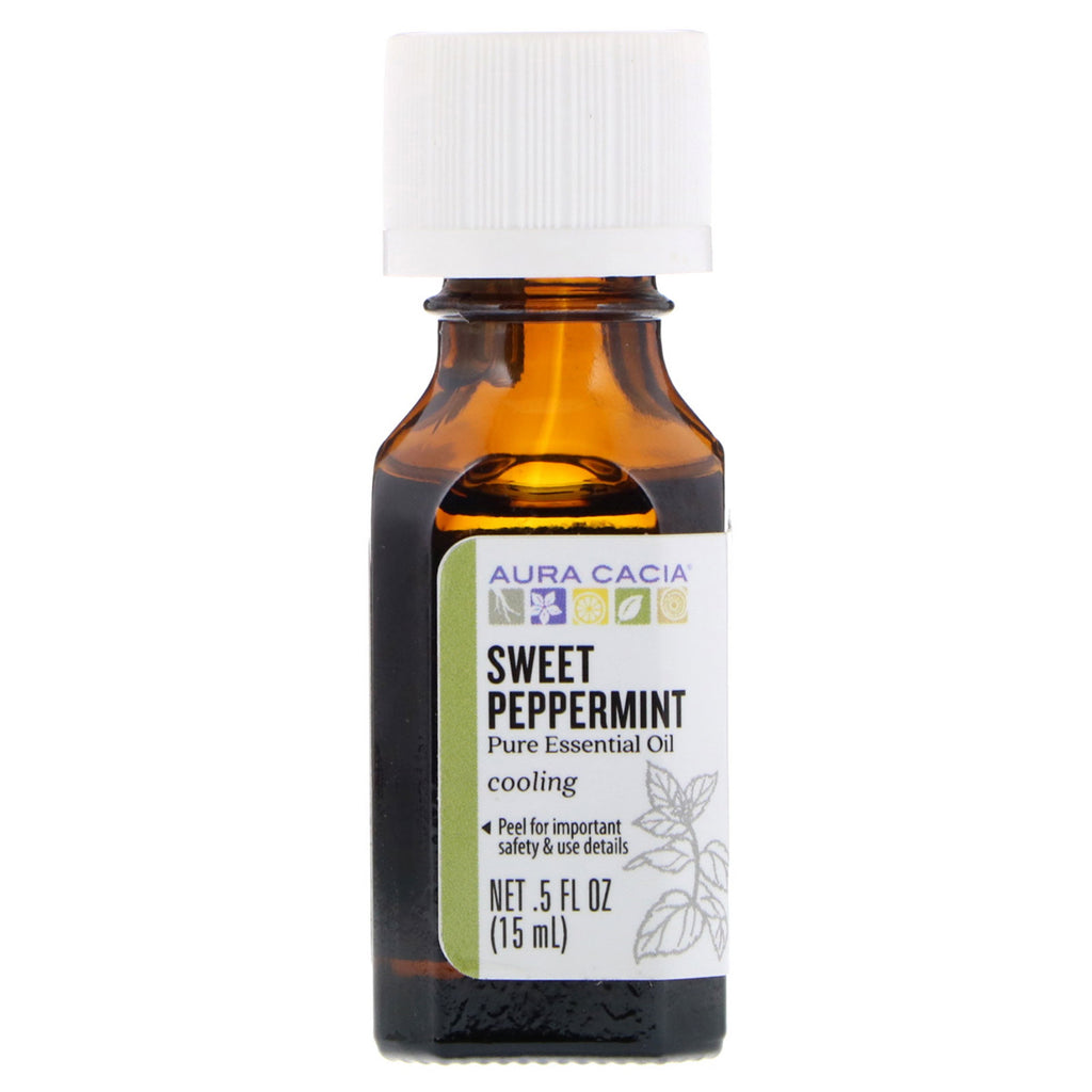 Aura Cacia, Pure Essential Oil, Sweet Peppermint, .5 fl oz (15 ml)
