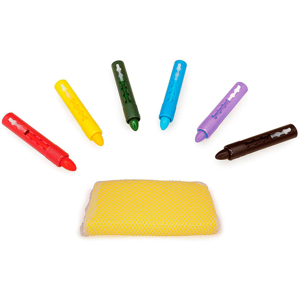 Juguetes Tolo, salpicaduras de Tolo, crayones para la hora del baño y esponja, mayores de 2 años, 9 crayones y esponja
