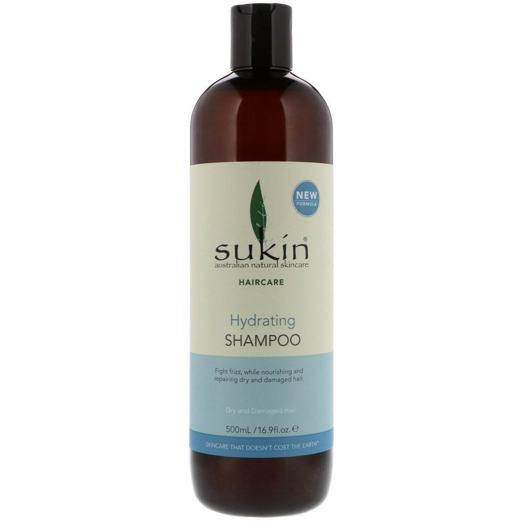 Sukin, Champú hidratante, cabello seco y dañado, 500 ml (16,9 oz. líq.)