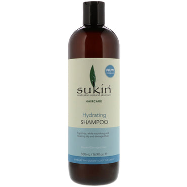 Sukin, șampon hidratant, păr uscat și deteriorat, 16,9 fl oz (500 ml)