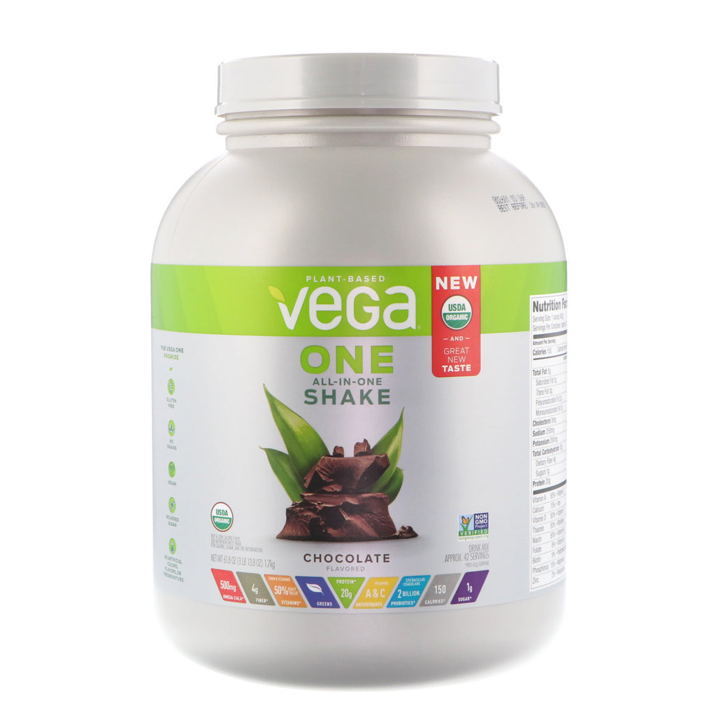 Vega, One, Shake All-In-One, Ciocolată, 3 lbs (1,7 kg)