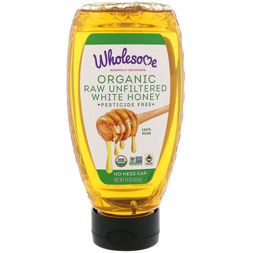 Wholesome Sweeteners, Inc., Miel blanca cruda sin filtrar, 16 oz (454 g)
