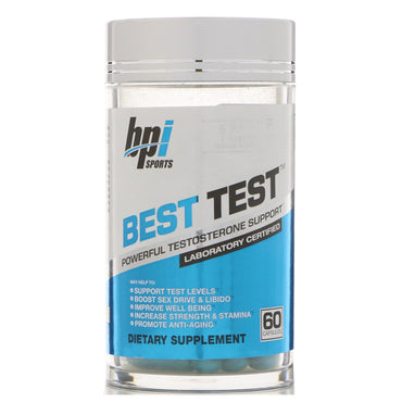 BPI Sports, Best Test, potente soporte de testosterona, 60 cápsulas