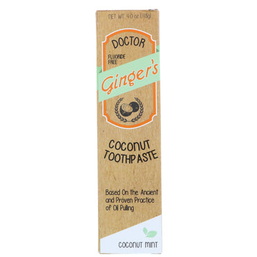 Dr. Ginger's, Coconut Toothpaste, Coconut Mint, 4 oz (118 g)