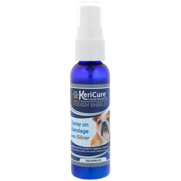KeriCure, Tough Shield, Spray på bandage med sølv, til kæledyr og små dyr, 2 fl oz (55 ml)