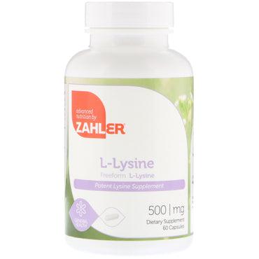 Zahler, L-Lysine, 500 mg, 60 gélules