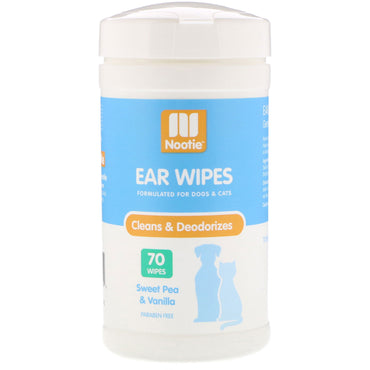 Nootie, Ear Wipes, For Dogs & Cats, Sweet Pea & Vanilla, 70 Wipes
