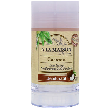 A La Maison de Provence, Deodorant, Coconut, 2.4 oz (70 g)