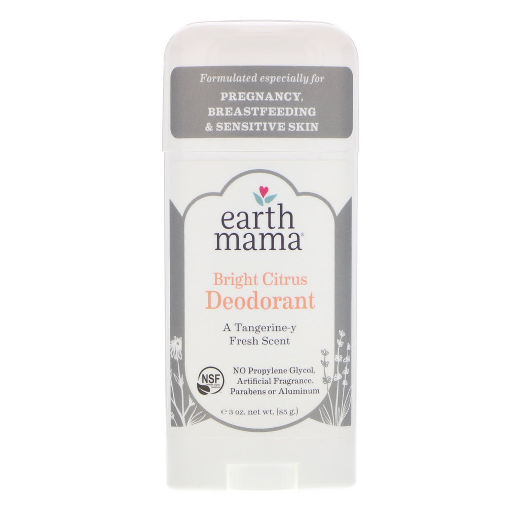 Earth Mama, Desodorante, Cítricos brillantes, 3 oz (85 g)