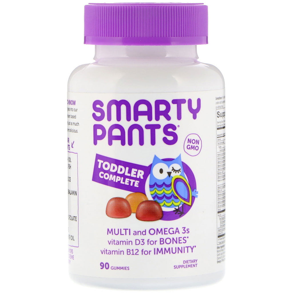SmartyPants, 유아용 컴플리트, 포도, 오렌지 크림 및 블루베리, 구미젤리 90개