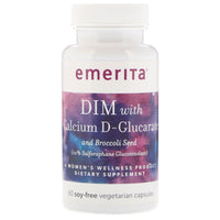 Emerita, DIM With Calcium D-Glucarate and Broccoli Seed, 60 Soy-Free Vegetarian Capsules