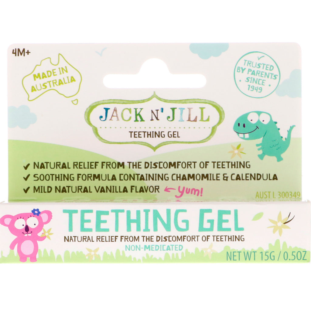 Jack n' Jill, 歯が生えるジェル、4 か月以上、バニラ、0.5 オンス (15 g)
