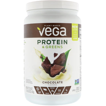 Vega, 단백질 및 녹색 채소, 초콜릿 맛, 618g(21.8oz)