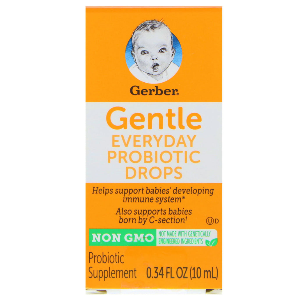 Gerber, Gentle, Everyday Probiotic Drops, Birth+, 0.34 fl oz (10 ml)