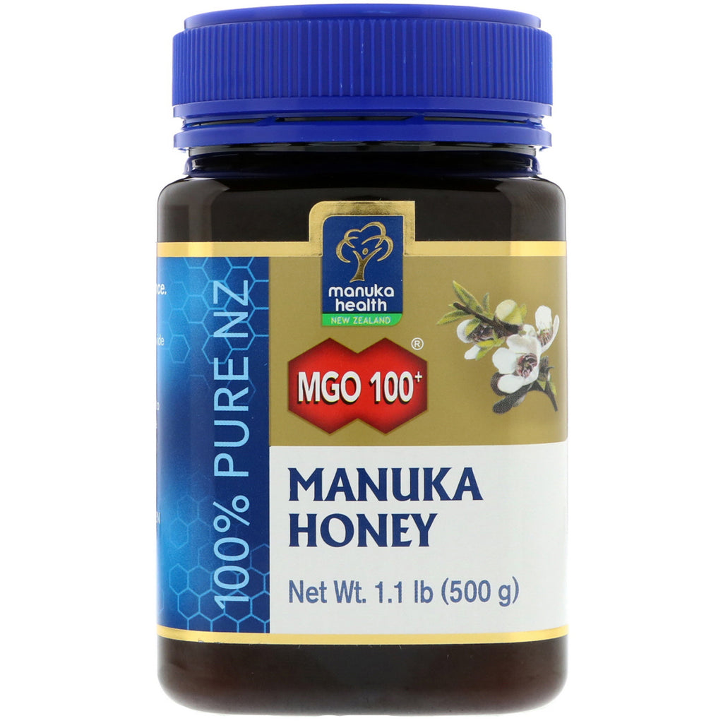 Manuka Health, น้ำผึ้งมานูก้า, MGO 100+, 1.1 ปอนด์ (500 กรัม)