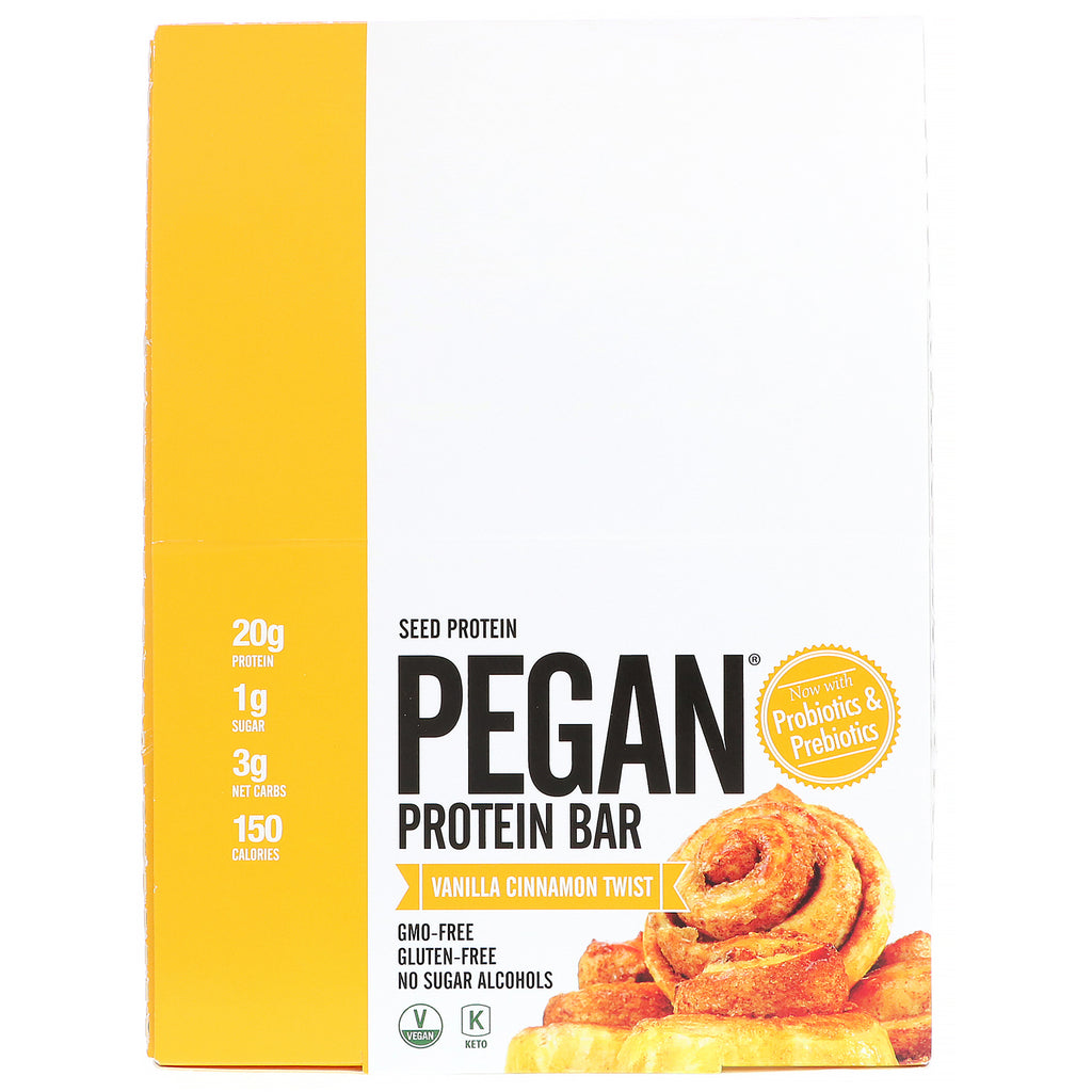 Julian Bakery, Pegan Thin Protein Bar, Vanilla Cinnamon Twist, 12 bars, 2,29 oz (65 g) styck