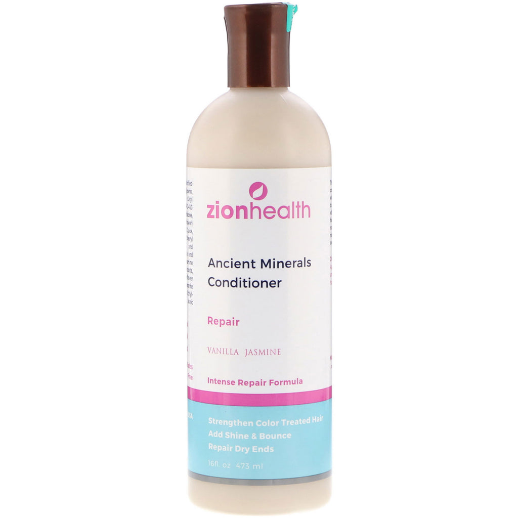 Zion Health, Après-shampoing aux minéraux anciens, Réparation, Vanille Jasmin, 16 fl oz (473 ml)