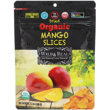 Nature's Wild, Wild &amp; Real, seco, rodajas de mango, 3,5 oz (100 g)