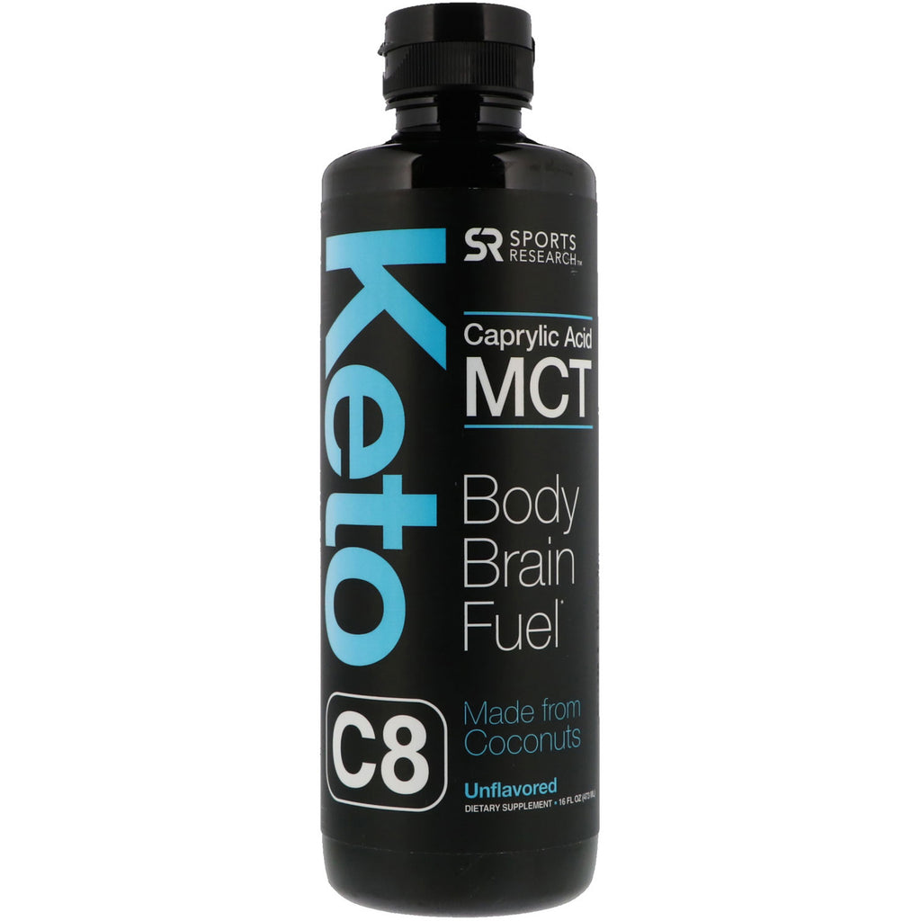 Sports Research, Keto C8, Caprylic Acid MCT, Uflavored, 16 fl oz (473 ml)