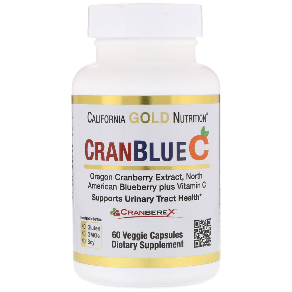California Gold Nutrition, CranBlue C, Cranberex, Salud urinaria, 60 cápsulas vegetales